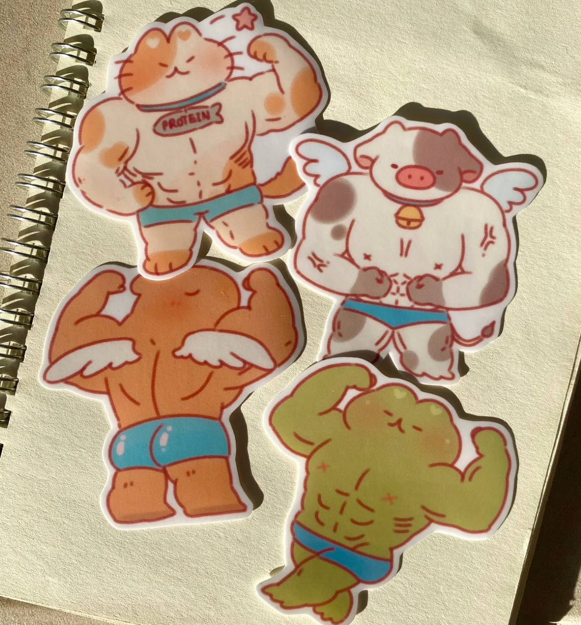 Cherry's Gym Bro Cat sticker A695