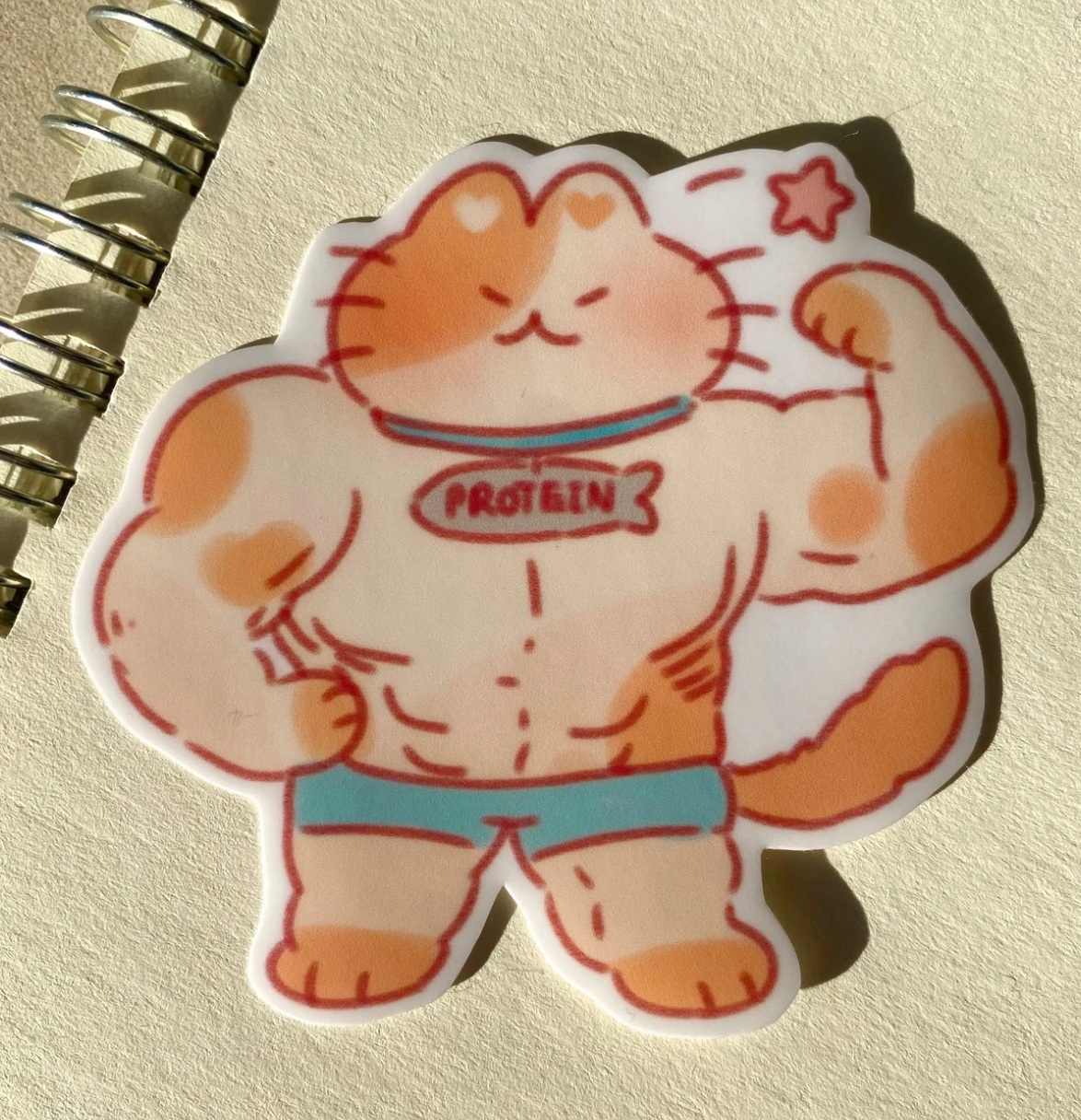 Cherry's Gym Bro Cat sticker A695
