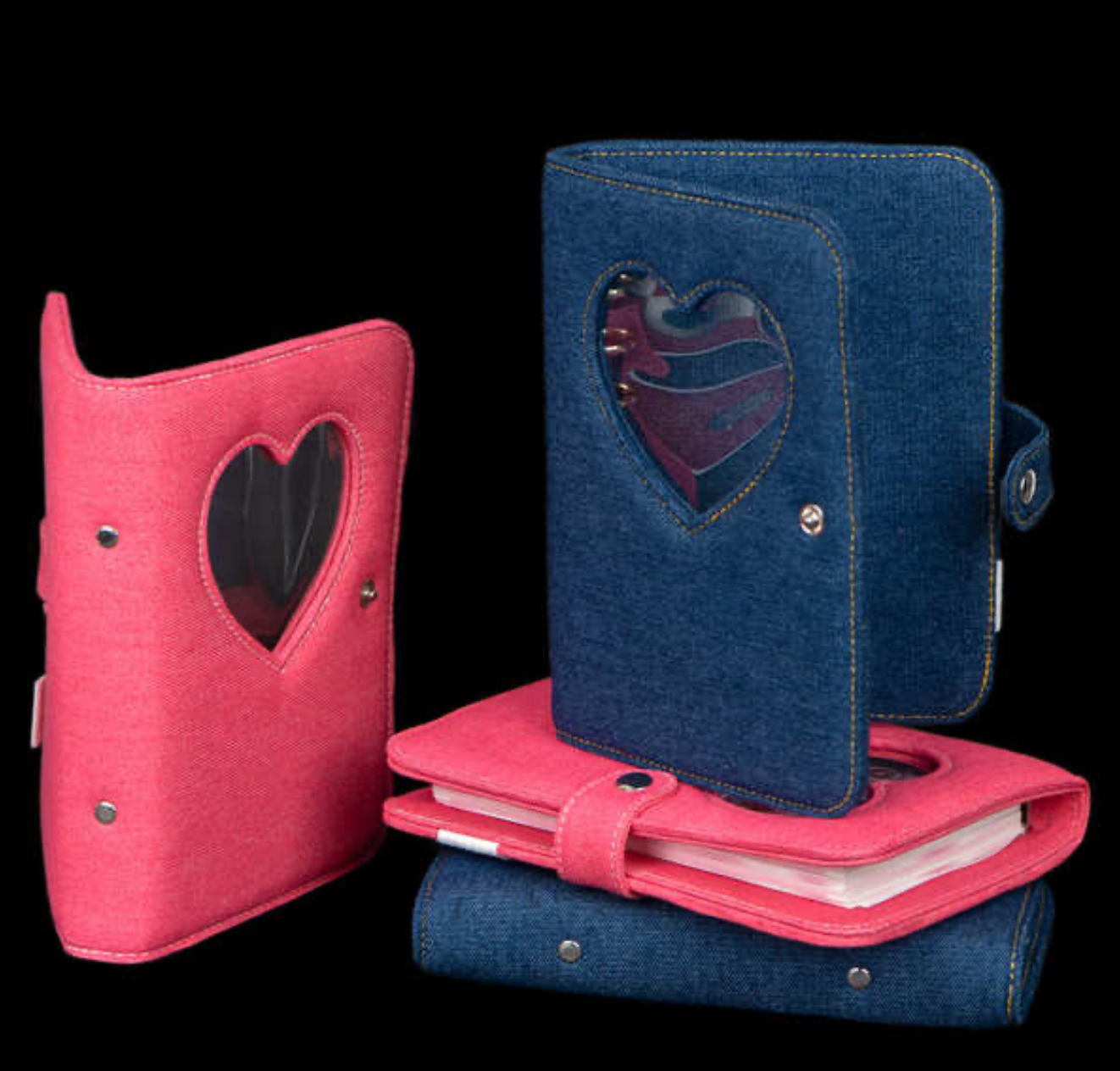 Lucalab Archive size Pink Denim 6 ring binder