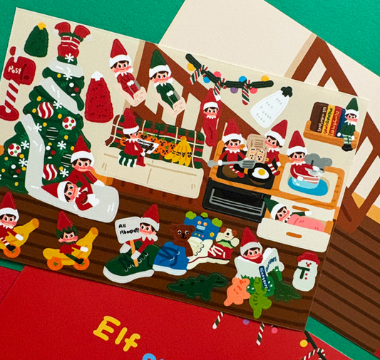 Dingamart Christmas Elf on a Shelf sticker b346