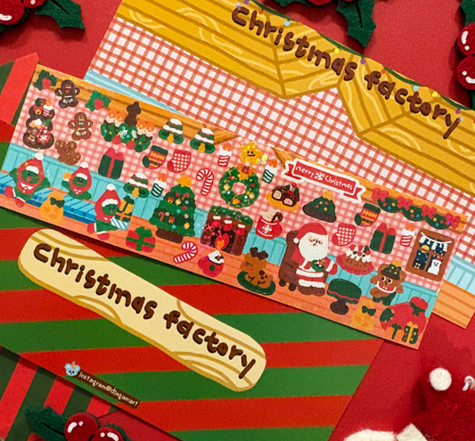 Dingamart New Christmas Factory Sparkle Sticker b348