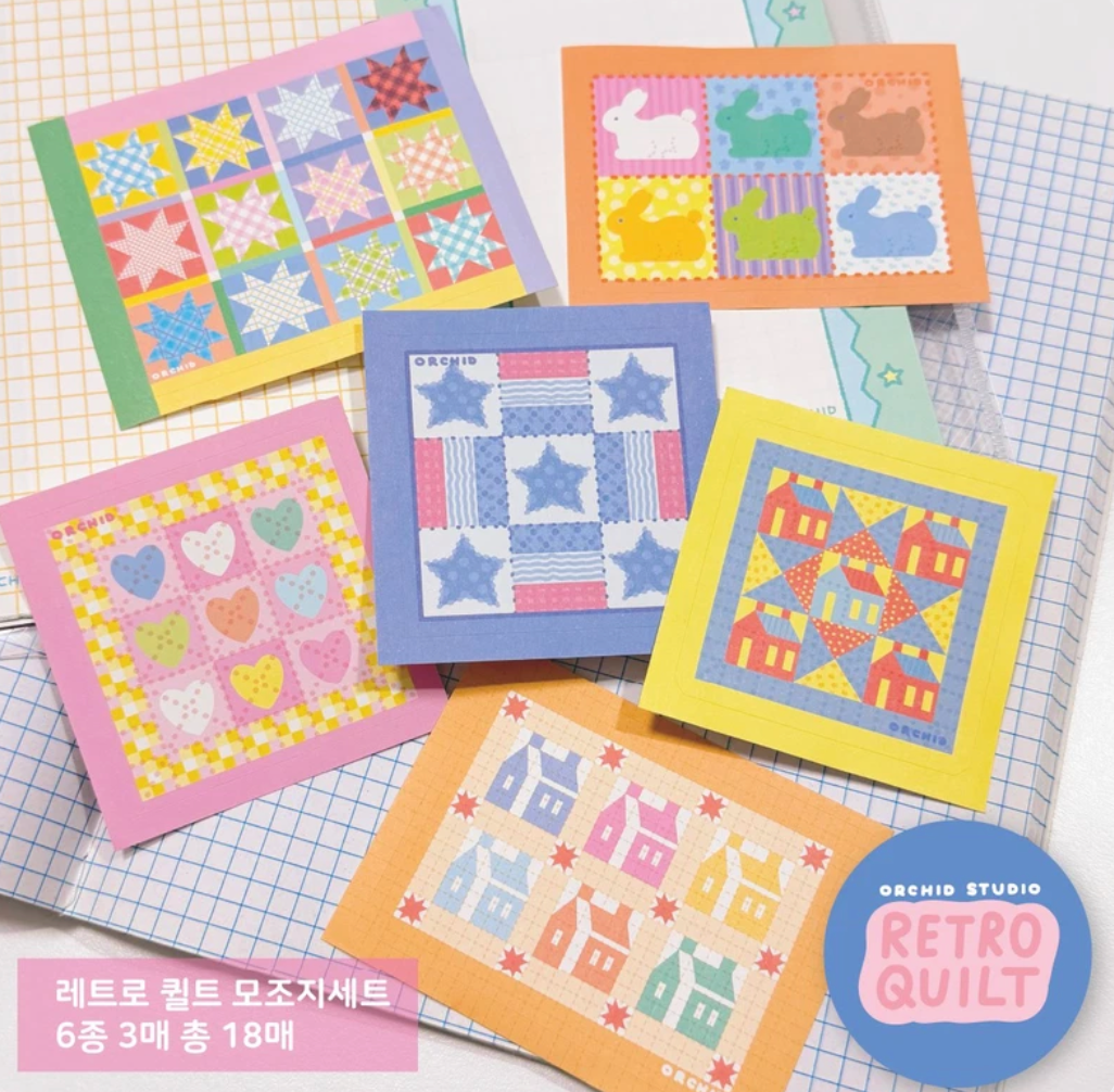 Orchid Studio Quilt memo sticker pack B578