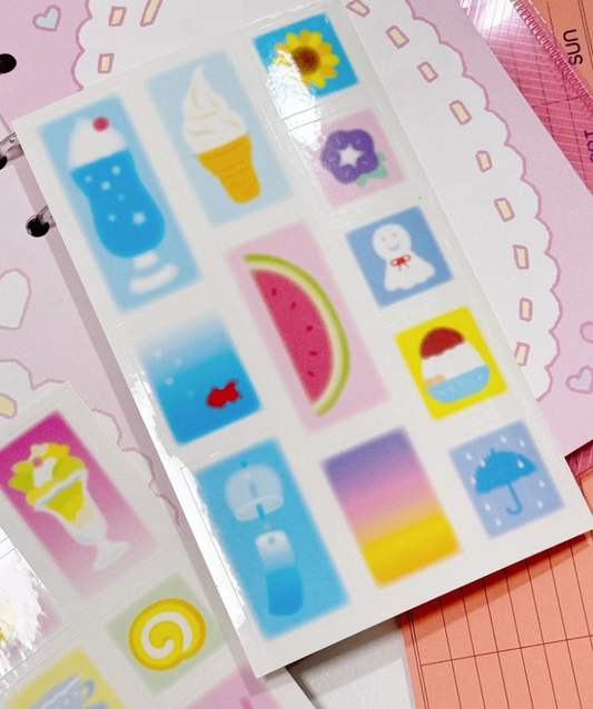 Orchid Studio Summer sticker blue B580