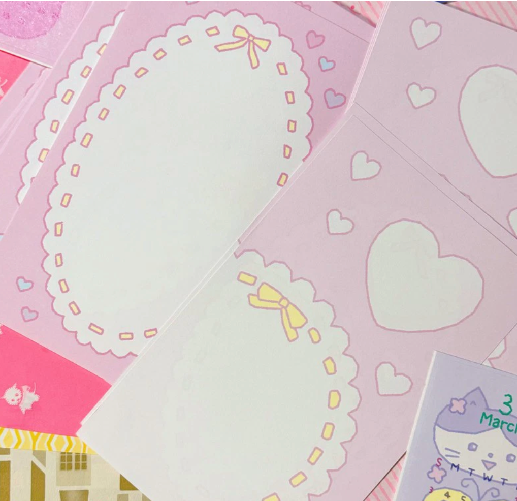 Orchid Studio A6 paper pack pink lace L43