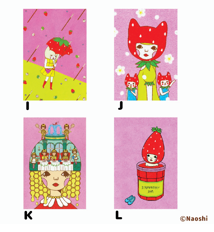 Naoshi Postcards Pink