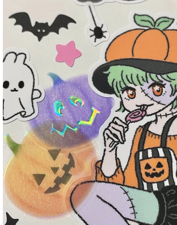 Ato and Bandi Kiss cut Pumpkin sticker roll b699