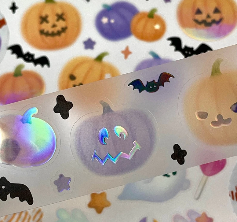Ato and Bandi Kiss cut Pumpkin sticker roll b699