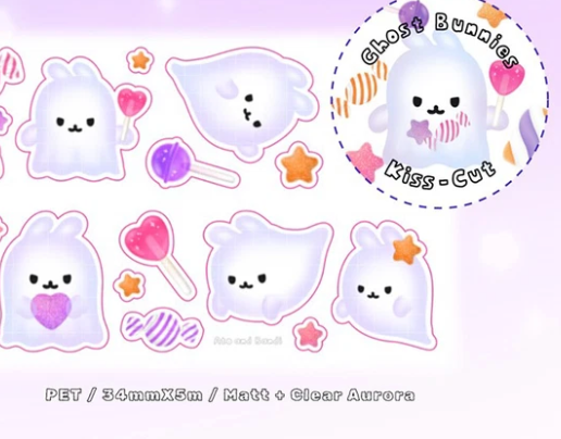 Ato and Bandi Kiss cut Ghosts sticker roll b700