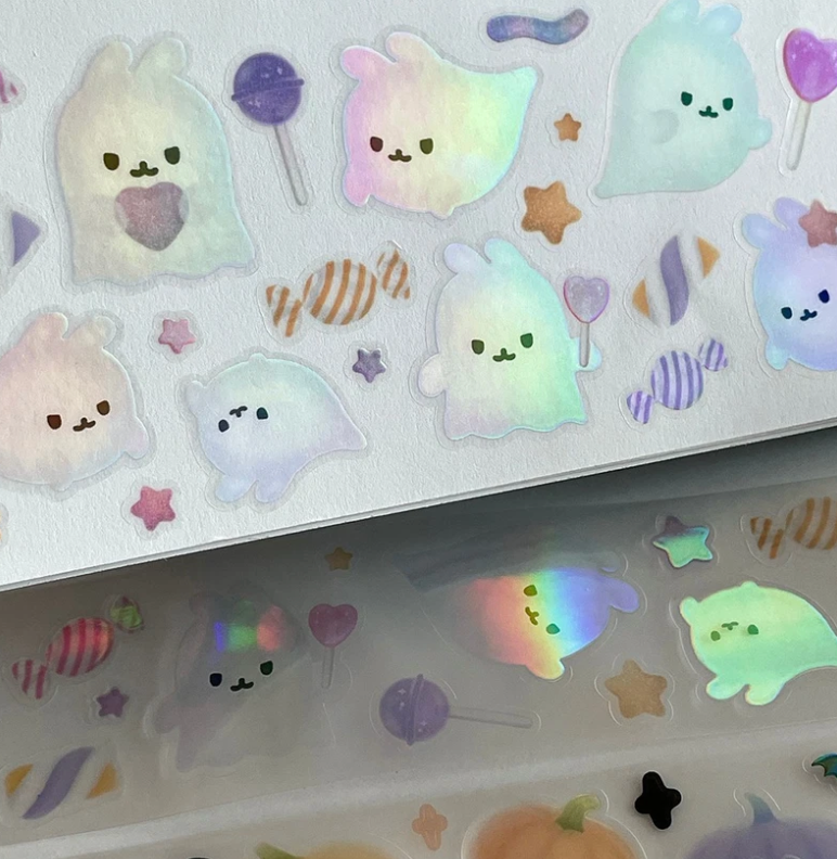 Ato and Bandi Kiss cut Ghosts sticker roll b700