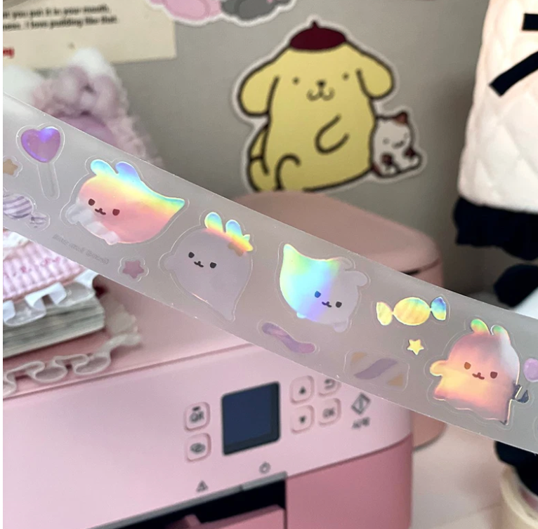 Ato and Bandi Kiss cut Ghosts sticker roll b700