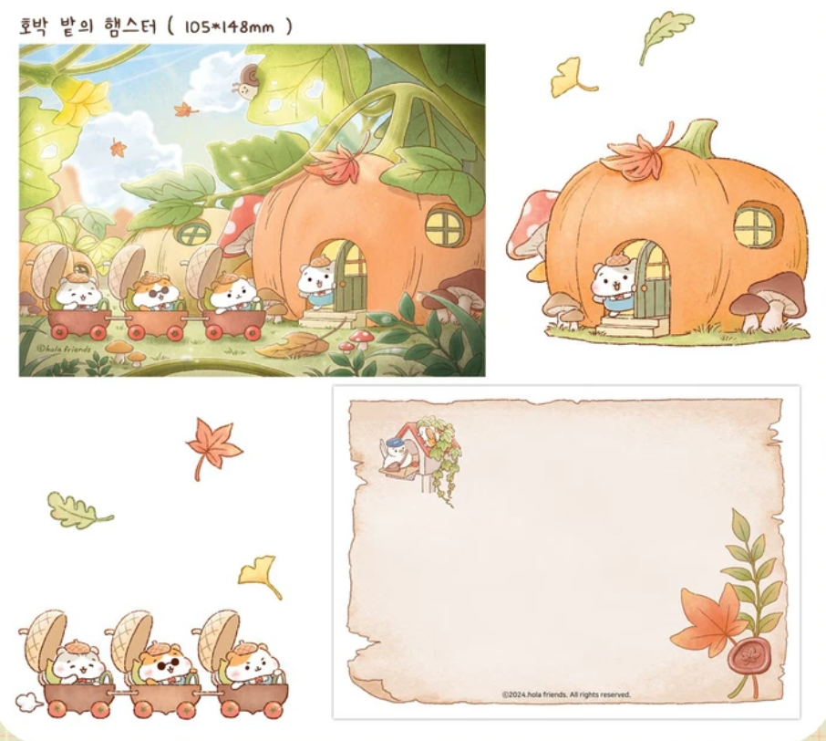 Hola Friends Pumpkin House Postcard B722