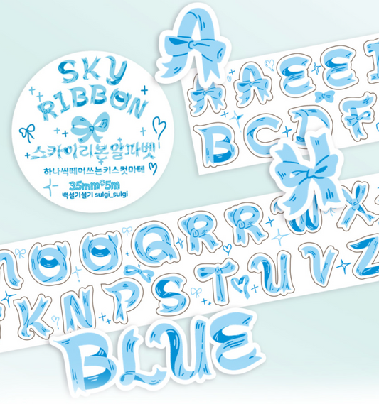Sulgi Sulgi Blue Ribbon Letters sticker roll