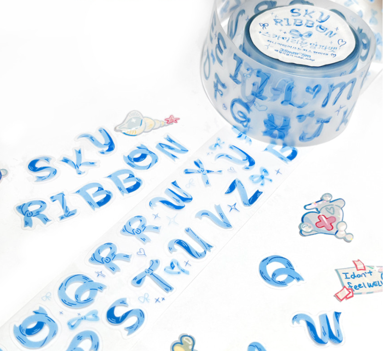 Sulgi Sulgi Blue Ribbon Letters sticker roll