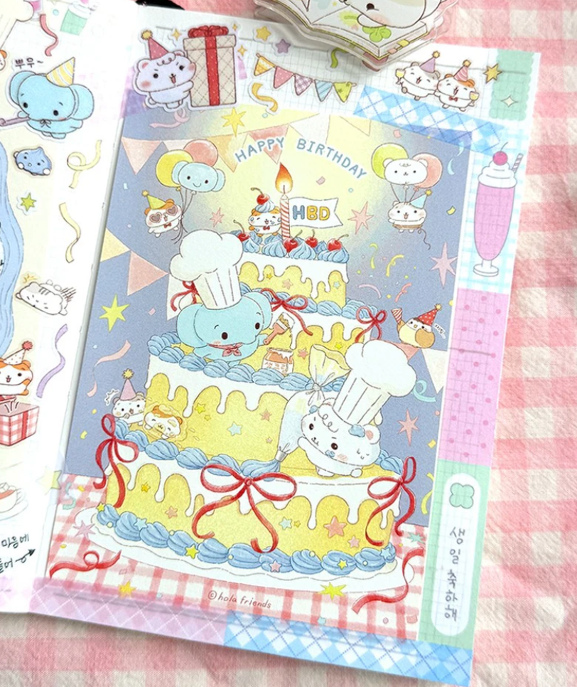 Hola Friends Happy Birthday Postcard B719