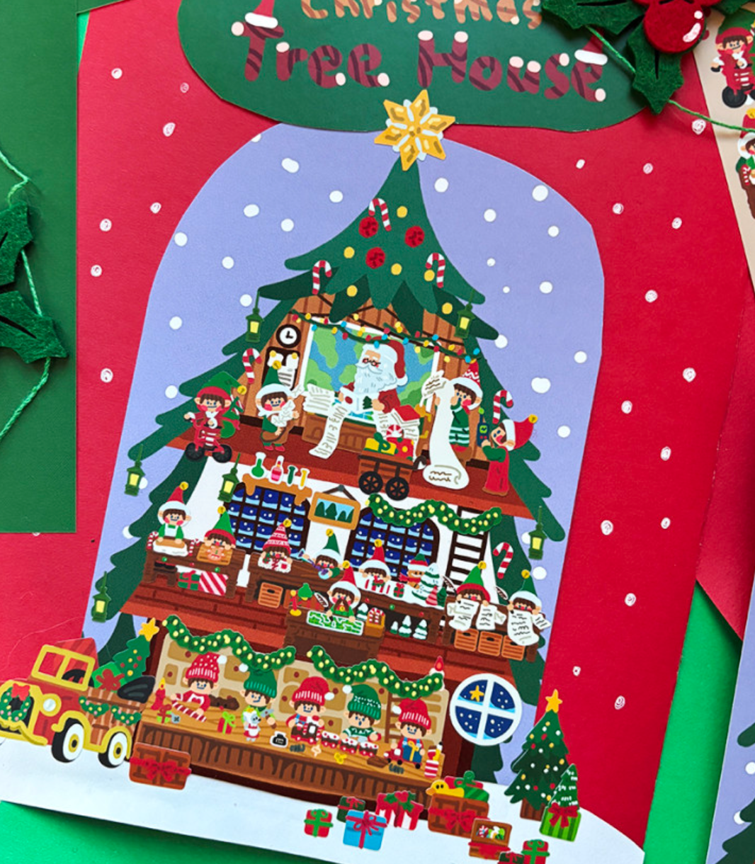 Dingamart BIG! Christmas Tree House sticker b366