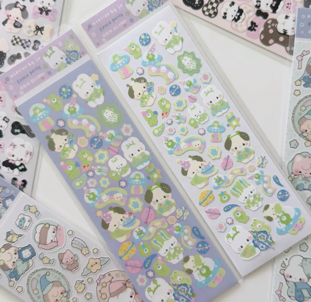 Atelier by Jo Space Party Deco Sticker Sheet b851