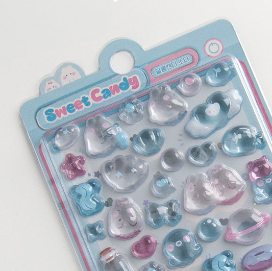 Sweet Candy Bonbon Drop stickers blue ghost bunnies