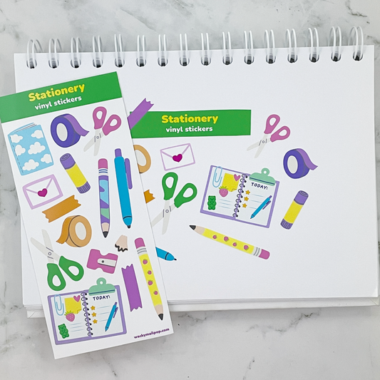 Stationery vinyl sticker sheet V12