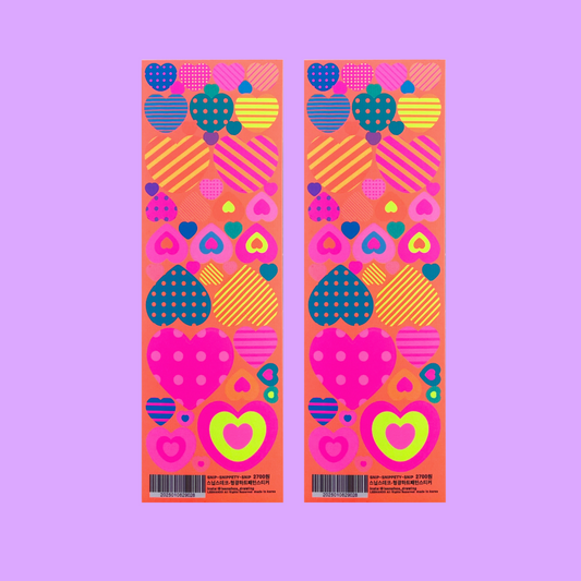 S.S.S. by Leenahoo Neon Hearts with Stripes sticker A563