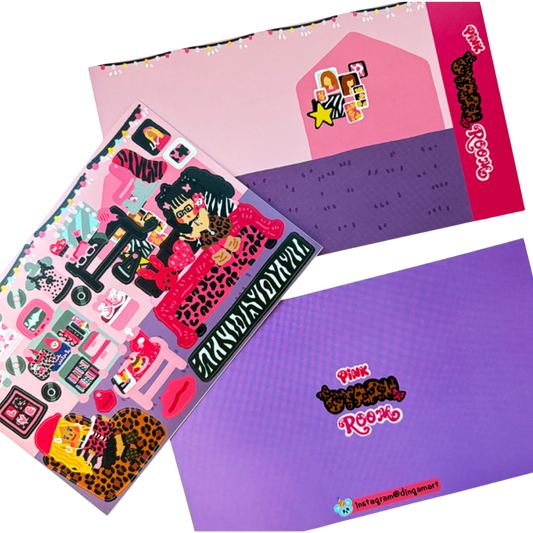 Dingamart Pink Gyaru y2k Room sticker