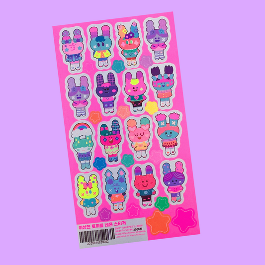 S.S.S. by Leenahoo Neon 'Lil Bunnies sticker A562