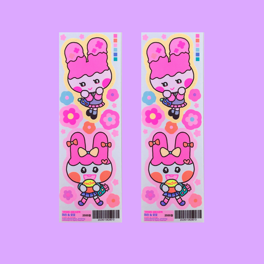 S.S.S. by Leenahoo Neon Bunny Flowers sticker A553