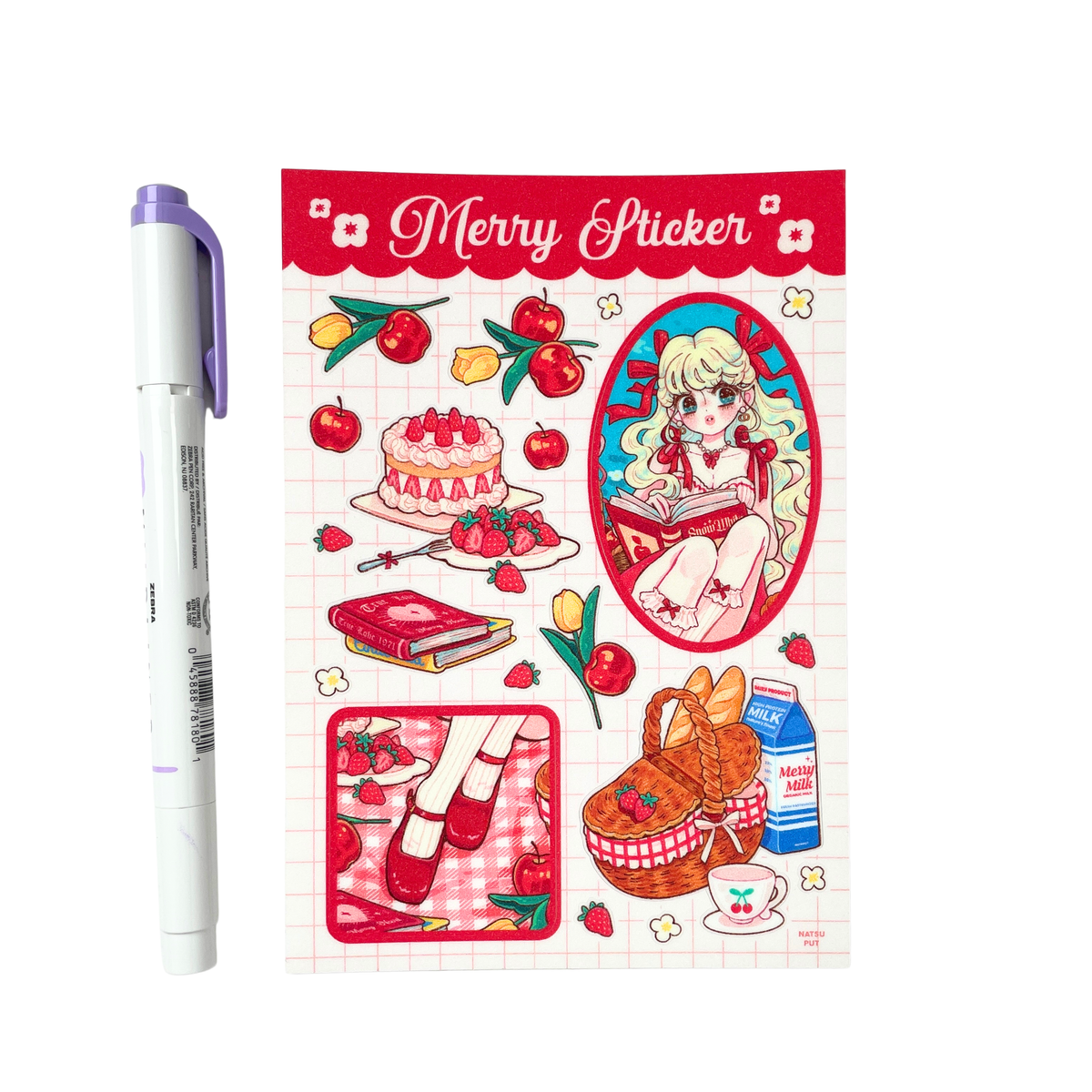Natsuput Red Merry Stickers