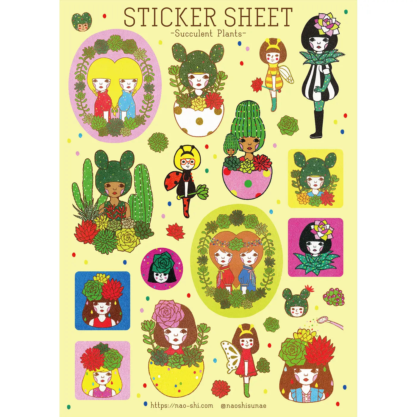Naoshi Succulent Sticker sheet B792
