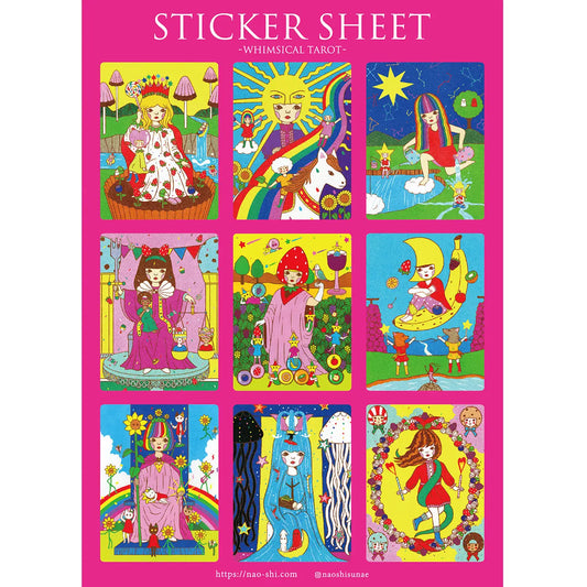 Naoshi Whimsical Tarot Pink Sticker sheet B795