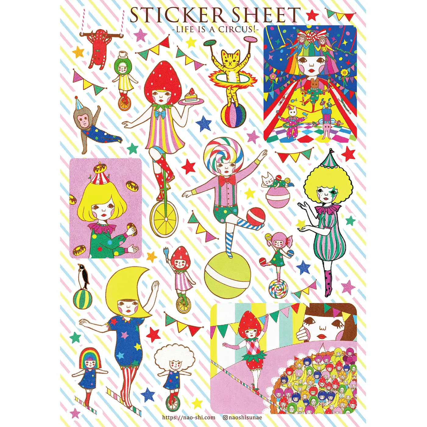 Naoshi Life is a Circus Sticker sheet B806