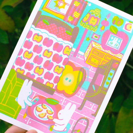 Odd Rabbits Our Apple Room 5x7 Risograph Print