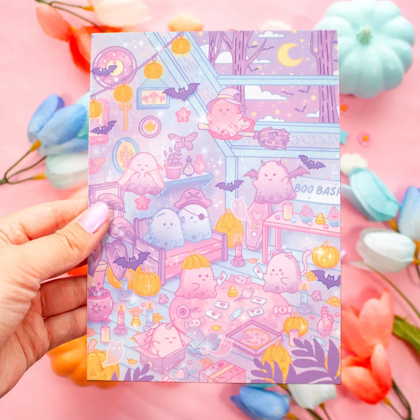 Unicorn Eclipse Boo Bash art print H8