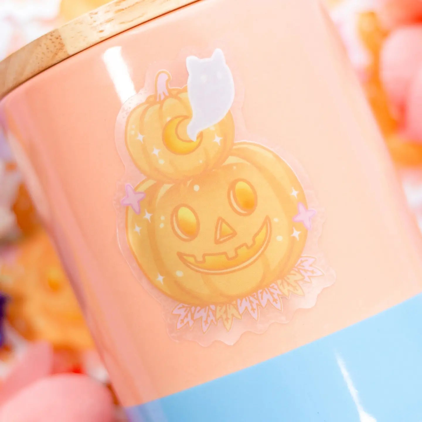 Unicorn Eclipse Jack-O-Lantern Clear Sticker H24