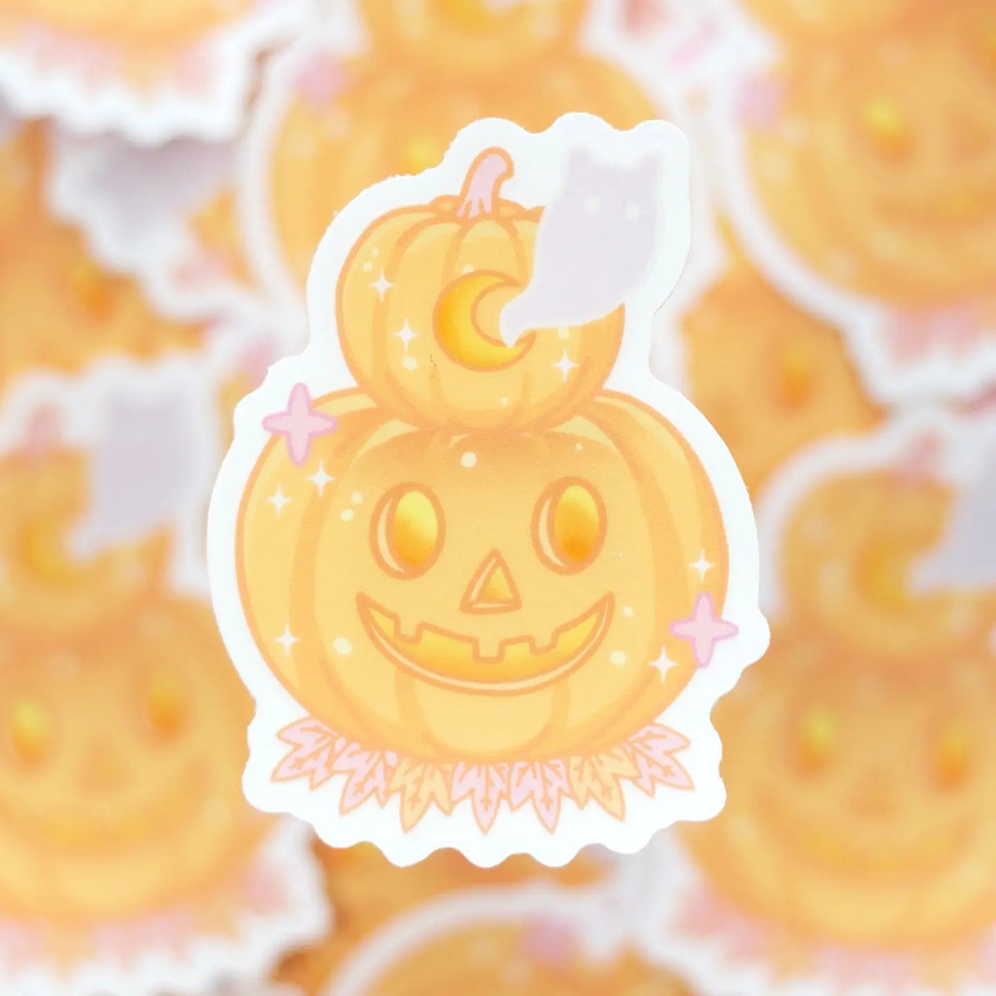 Unicorn Eclipse Jack-O-Lantern Clear Sticker H24