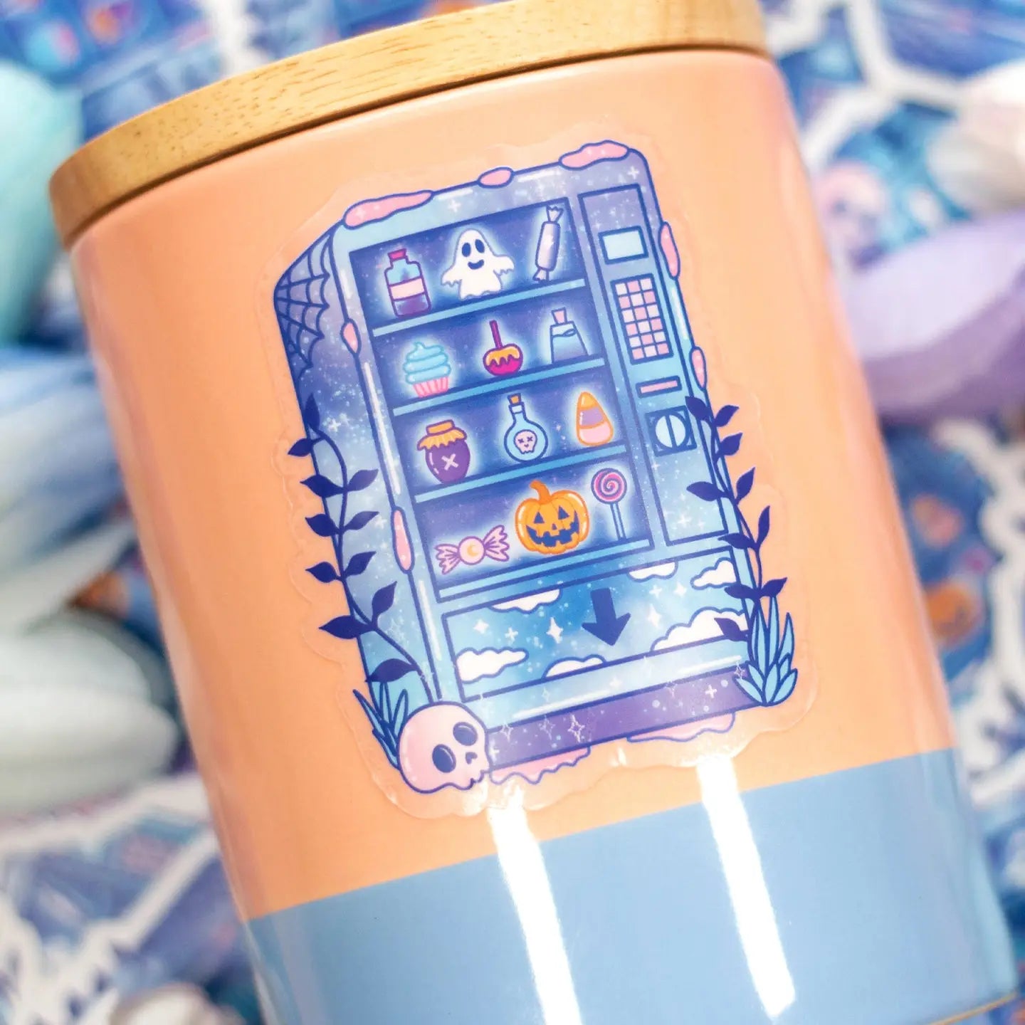 Unicorn Eclipse Spooky Snack Machine Clear Sticker H25