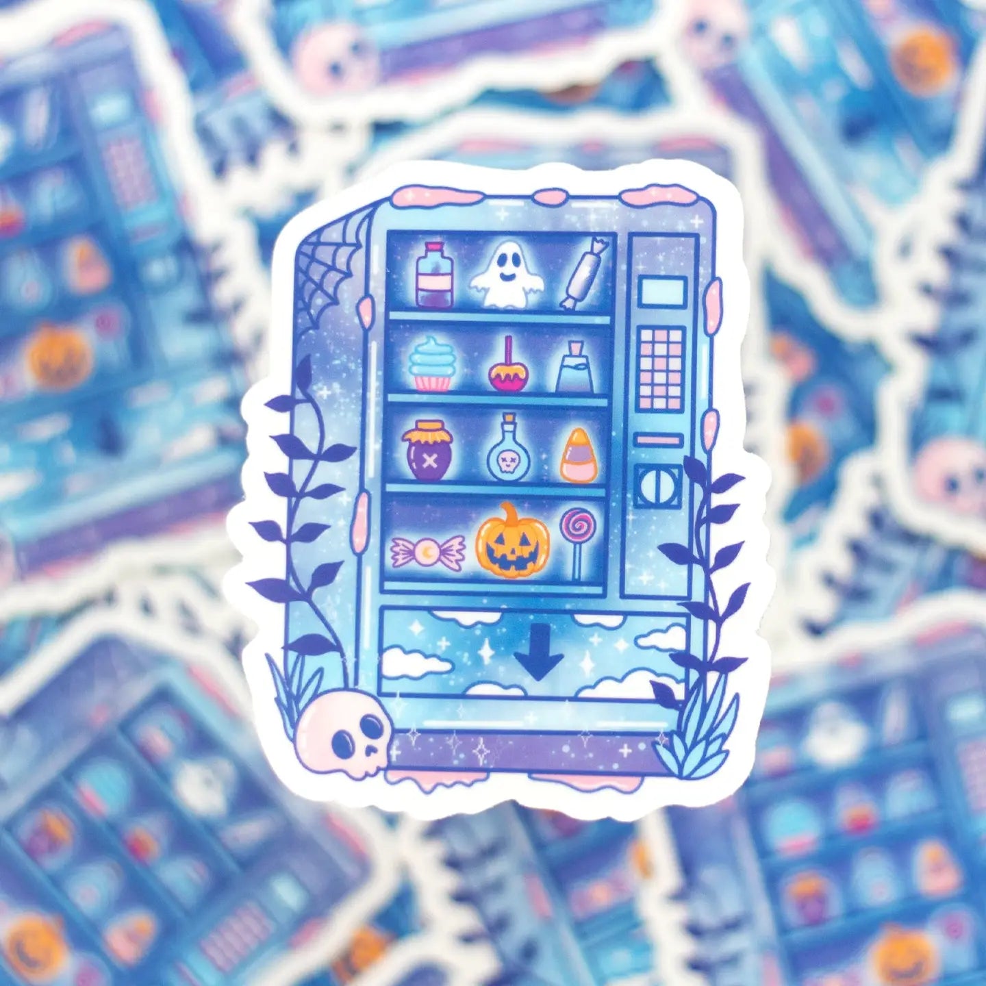 Unicorn Eclipse Spooky Snack Machine Clear Sticker H25