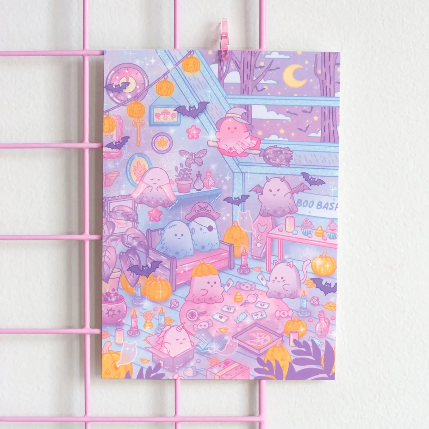 Unicorn Eclipse Boo Bash art print H8