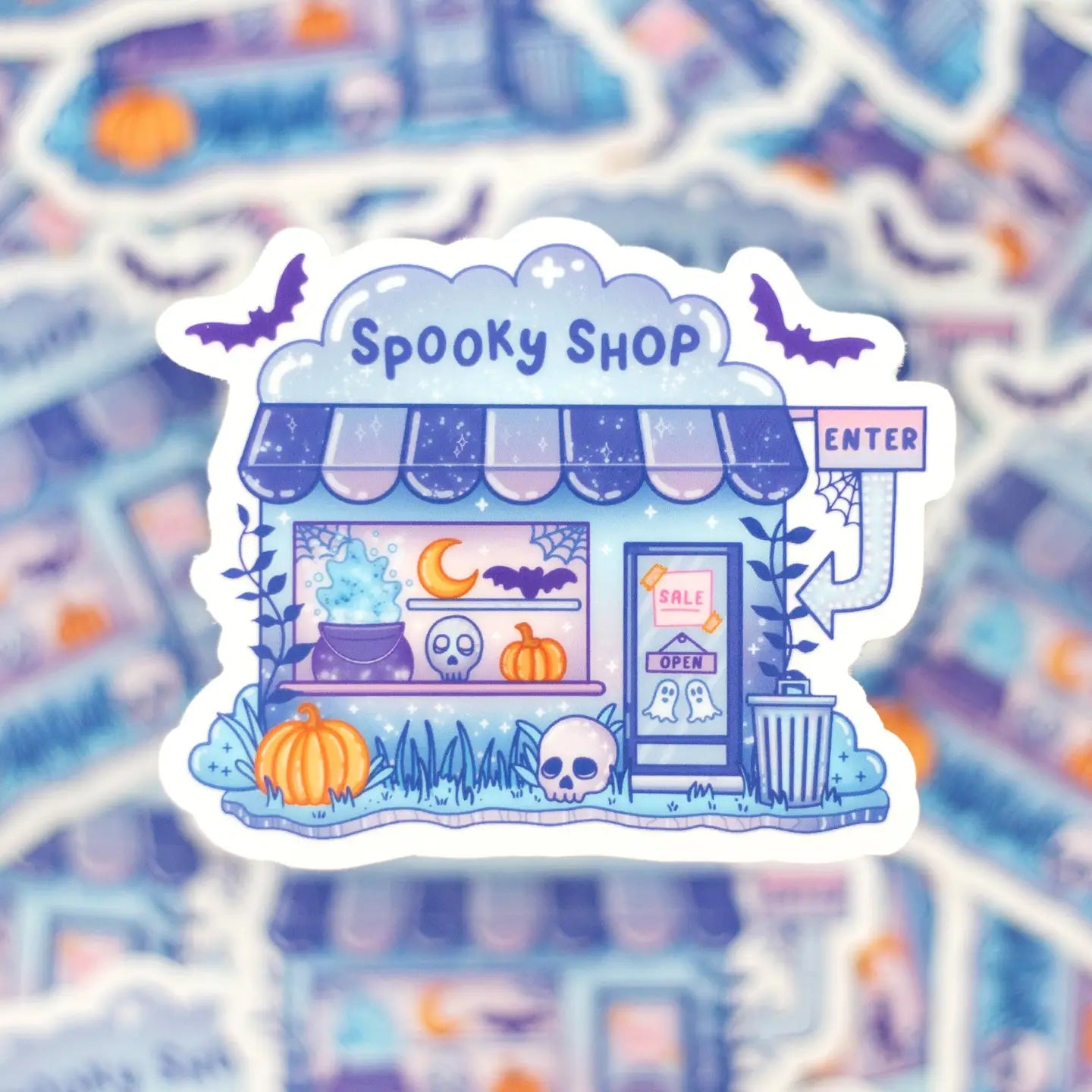 Unicorn Eclipse Spooky Shop Clear Sticker H27