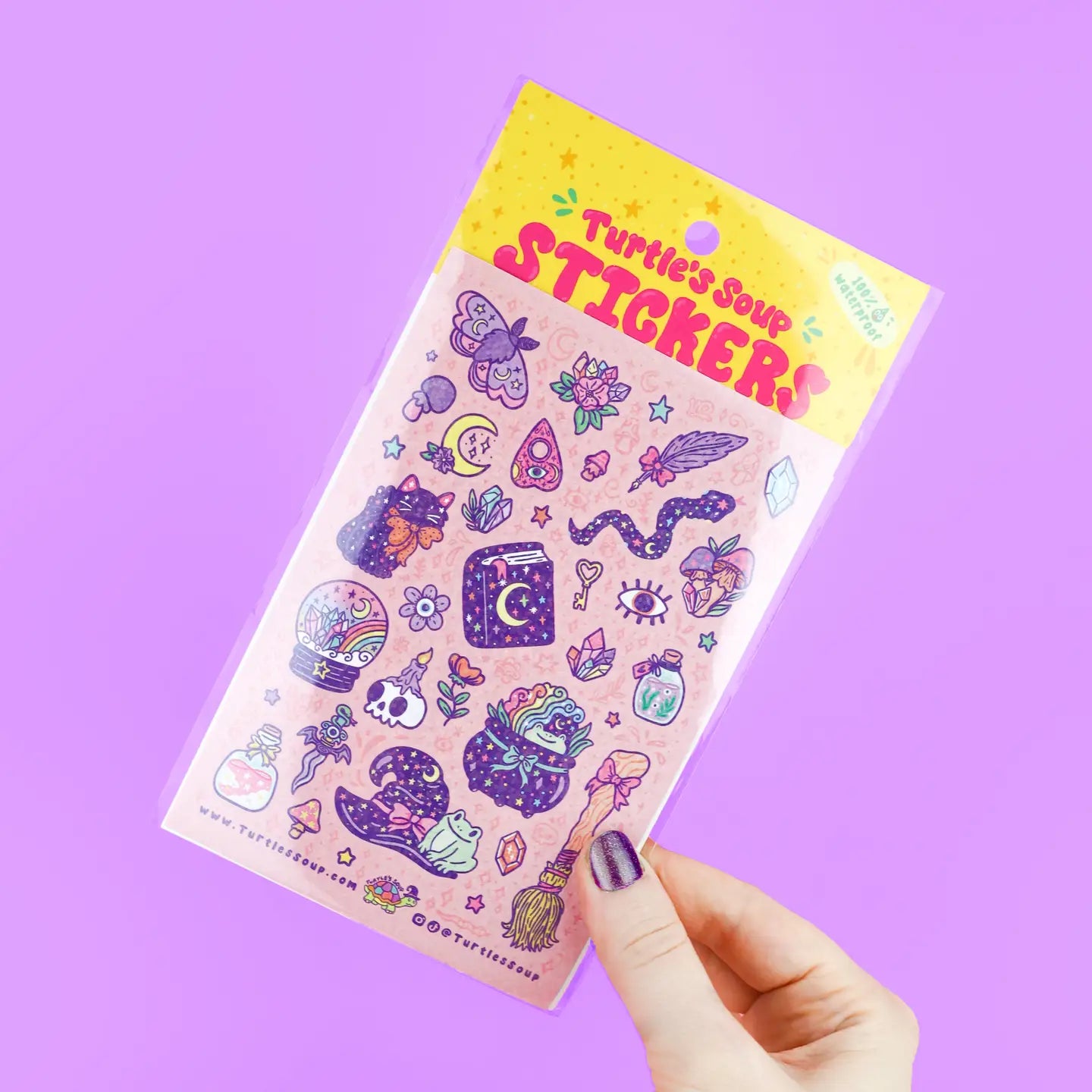 Turtle's Soup Witch sparkle sticker h16