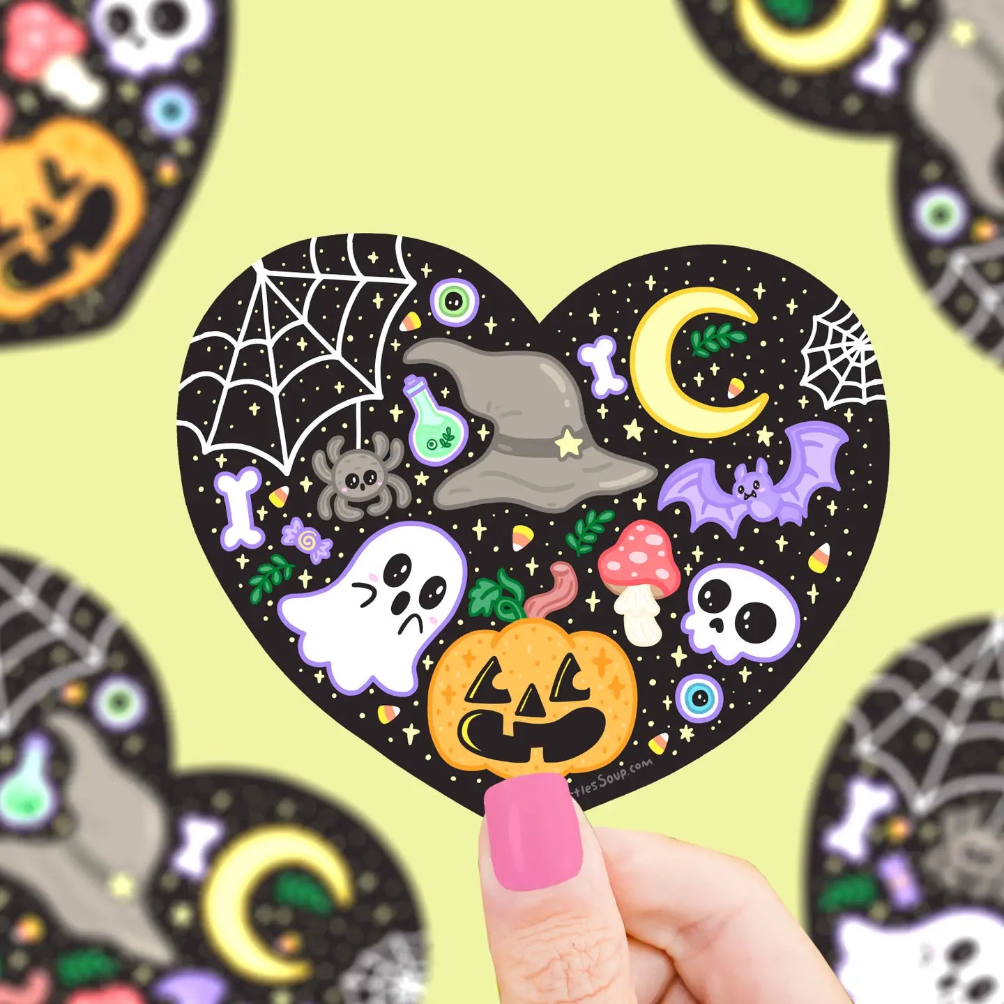Turtle's Soup Halloween Heart vinyl sticker H31