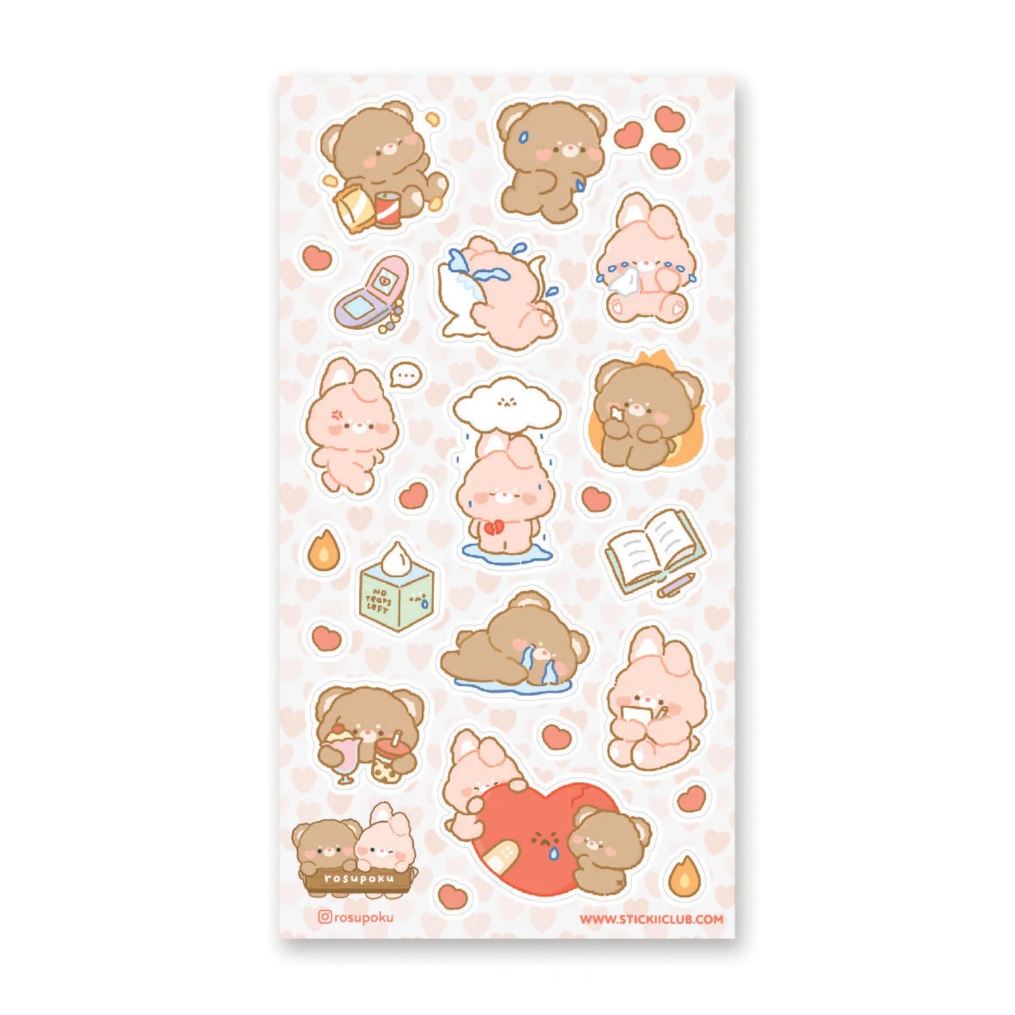 Stickii Sad Sweethearts Sticker Sheet B622