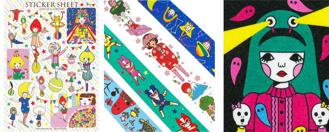 New stickers, washi and art prints by Naoshi at Wackymailpop.com