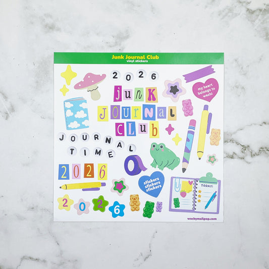 2026 Junk Club vinyl sticker sheet v33