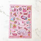 Turtle's Soup Kawaii Desk Stuff Glitter Vinyl Sticker Sheet b395