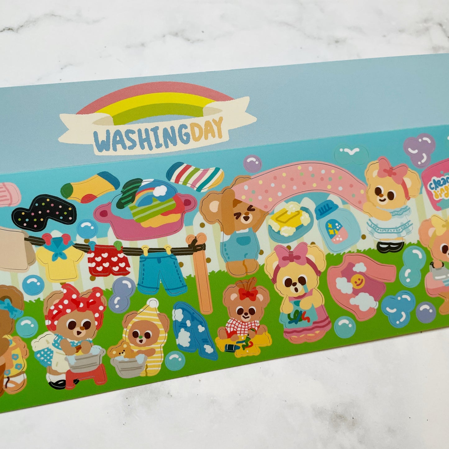 Dingamart Washing Day long sticker b829