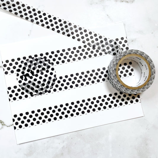 mt Polka Dot black/white washi tape w160