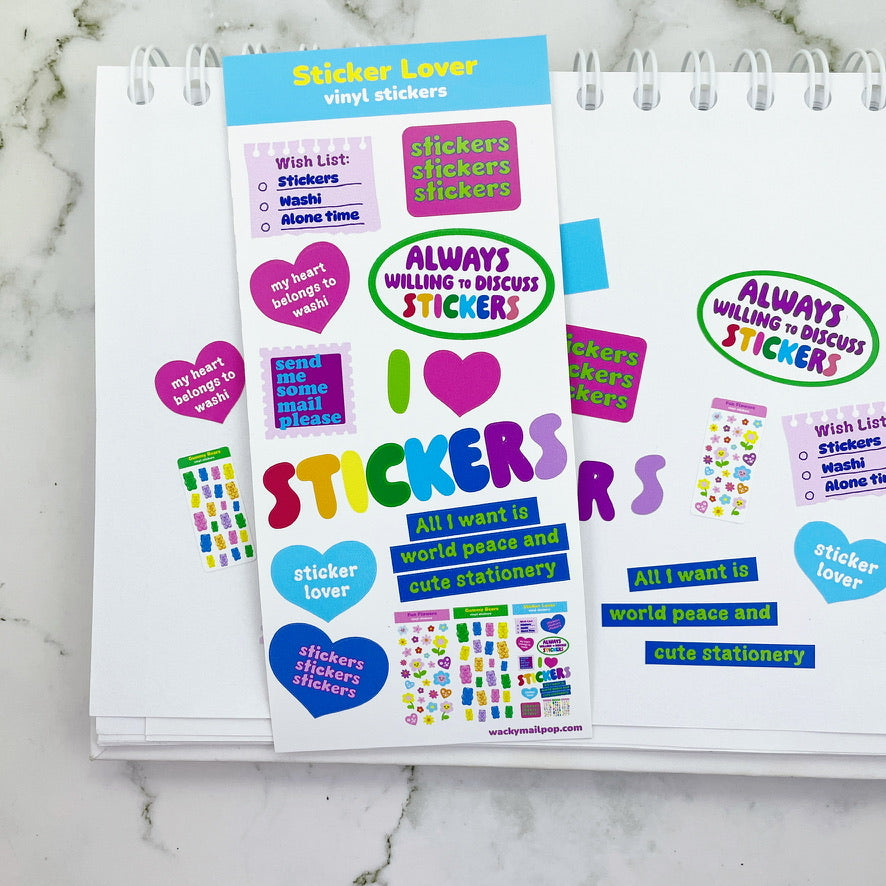 Sticker Lover vinyl sticker sheet v16