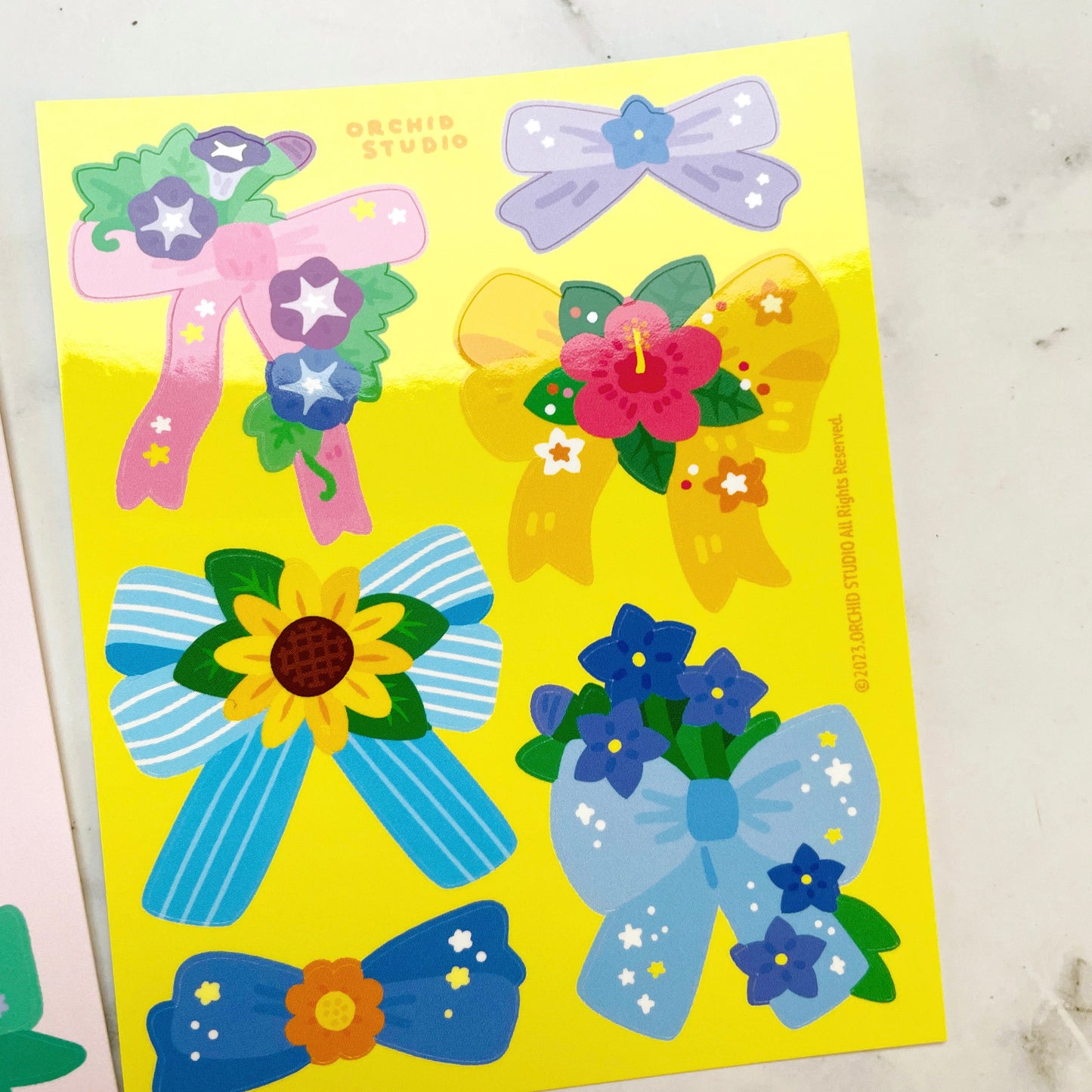 Orchid Studio Flower Bows sticker set b811