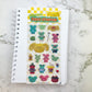 Wasabi Bear sparkle mustard sticker B557