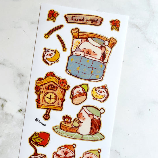 Sorat Hedgehog Good Night sticker b235